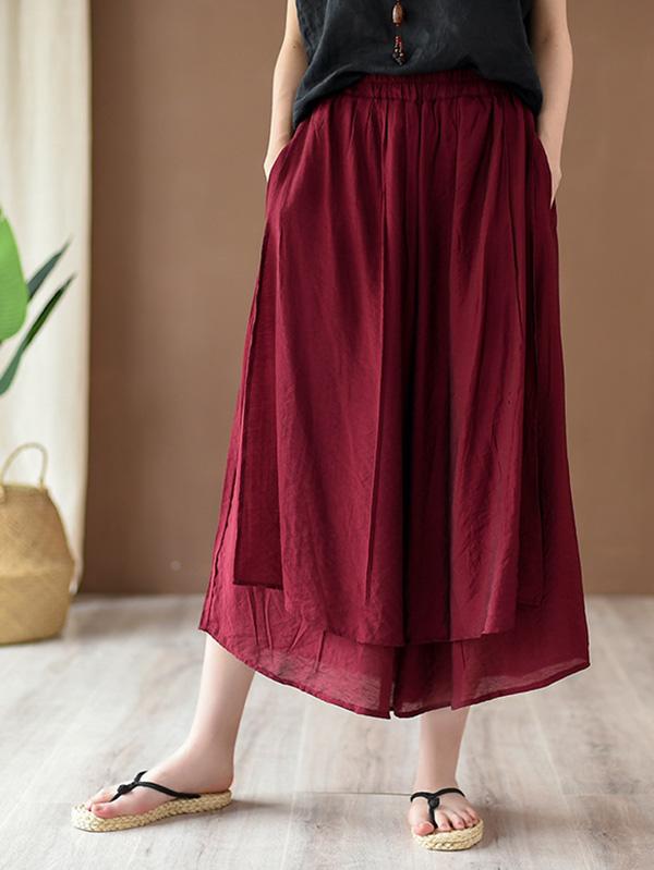 Vintage Solid Wide Leg Culotte