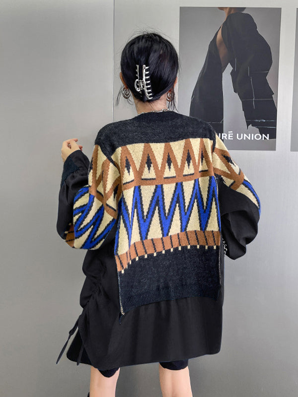 Urban Loose Splicing Denim Sweatshirt