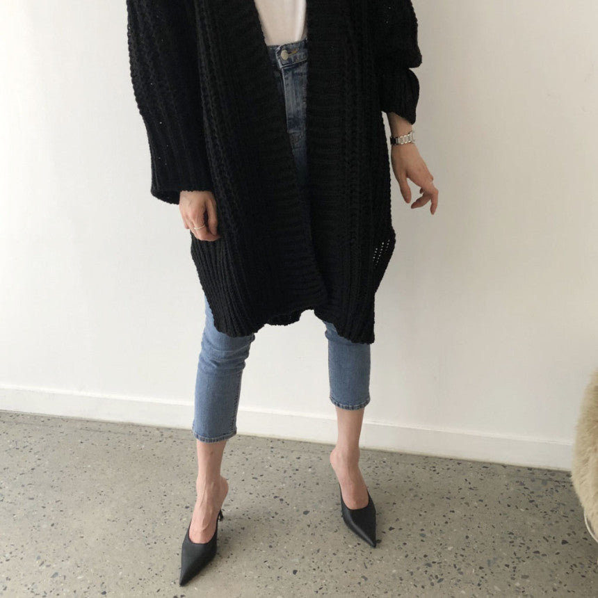 Slit Loose Large Size Knitted Sweater Outwear