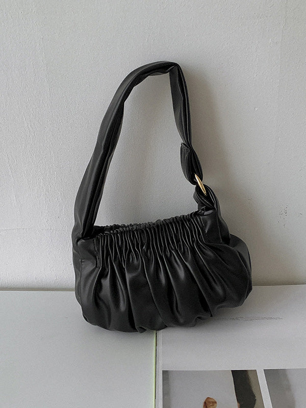 Fashion Solid Pleats Shoulder Bag