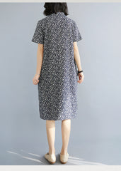 Retro Printd Short Sleeve Midi Dress