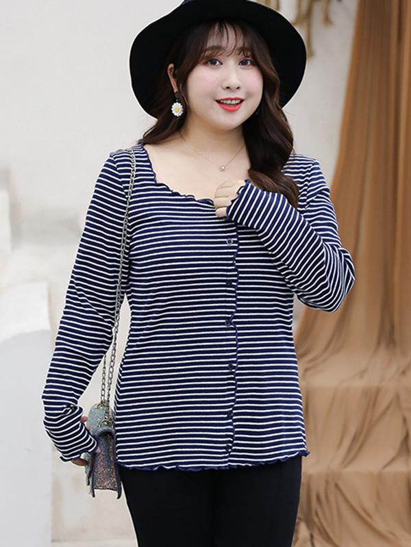 Casual  Striped BLouse Tops