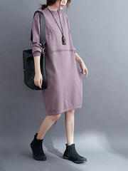 Simple Solid Color Knitted Dress