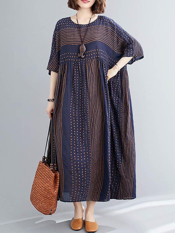 Original Stripe Round-Neck Dress