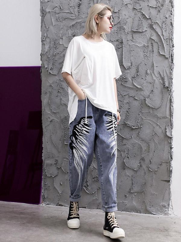 Street Style Printed Harem pants Jean Pants