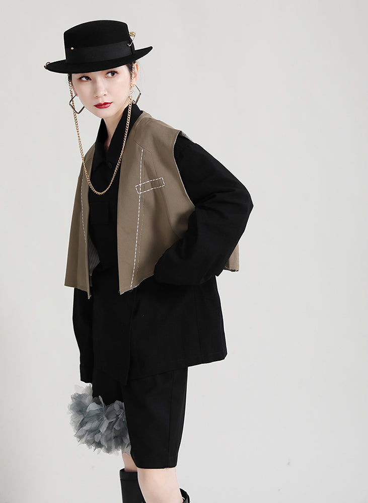 Casual Lapel Collar Irregular Design Long Sleeve Shirt
