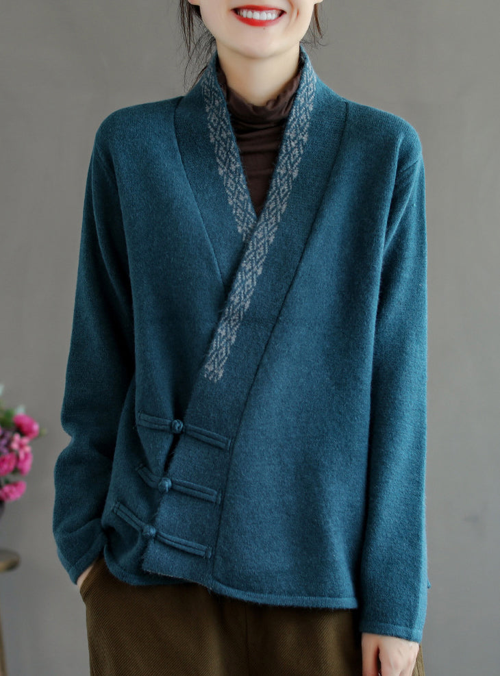 Buttoned Vintage Embroidered Cardigan Outwear