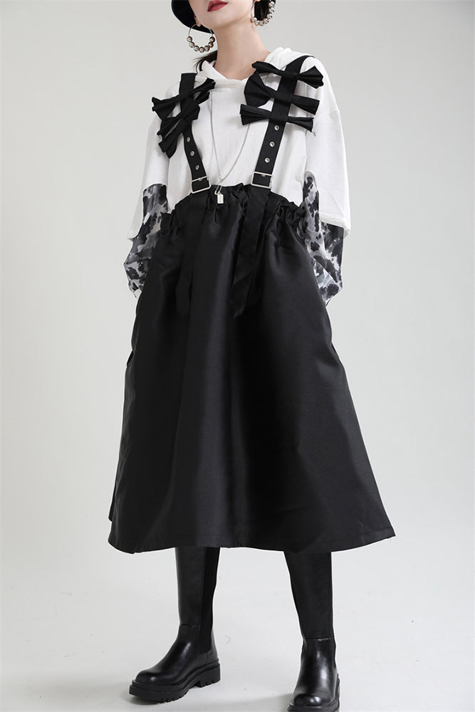 Bow Back Loose Fluffy Skirt