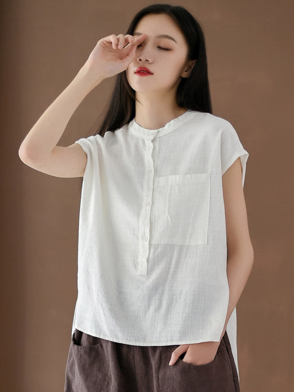 Original Round-Neck Solid T-Shirts Tops