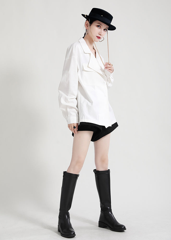 Casual Lapel Collar Irregular Design Long Sleeve Shirt