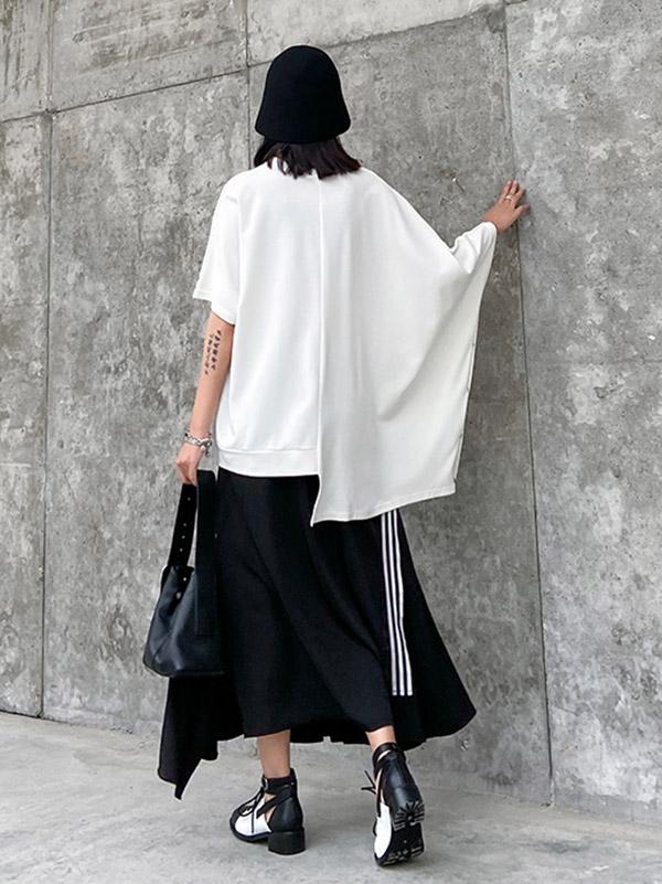Solid Color Cropped Loose T-Shirt