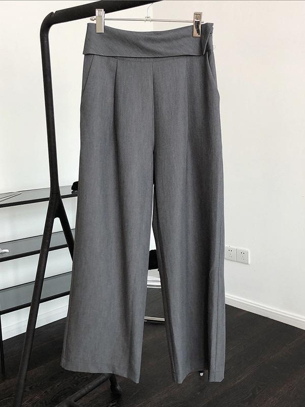 Solid Color Loose Empire Wide Leg Pants