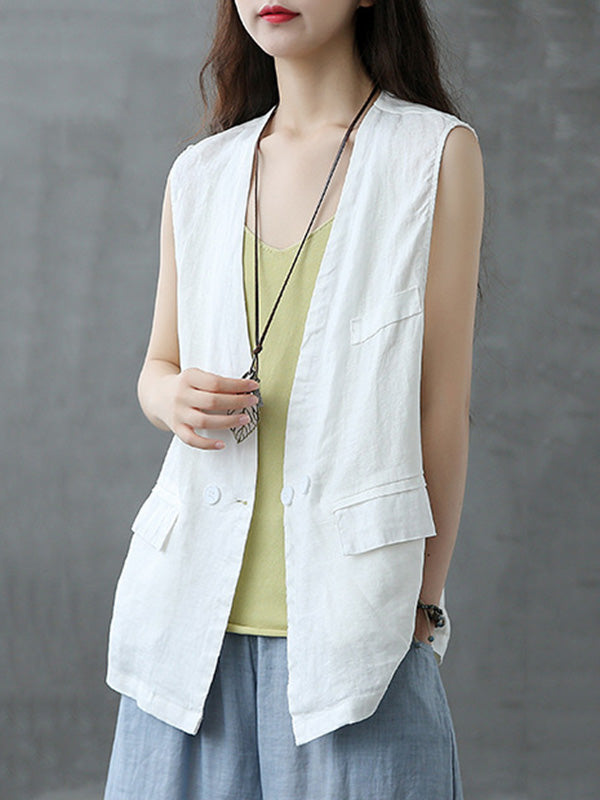 Original Solid Irregularity With Pocket Vest