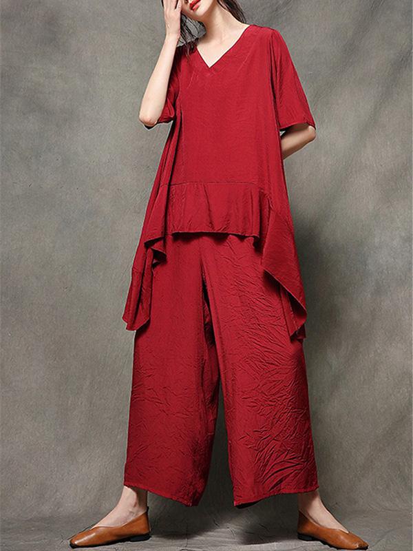 2019 Summer New Loose Oversize Wide Leg Pants Suit