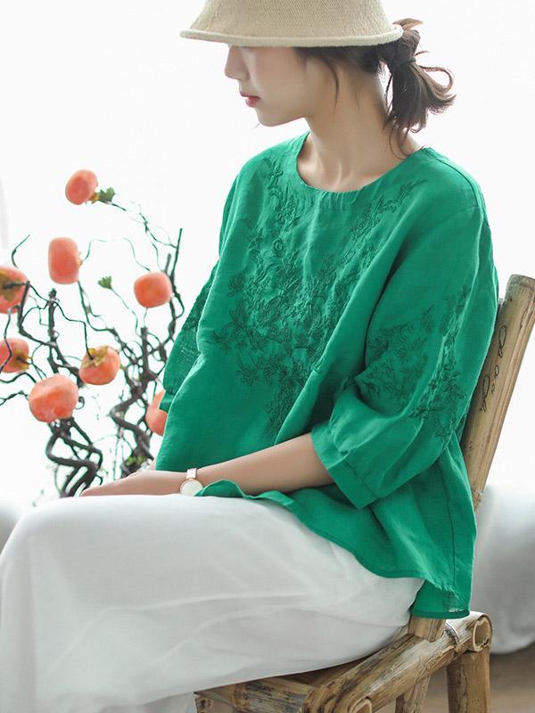 Loose Embroidered Comfortable T-shirt