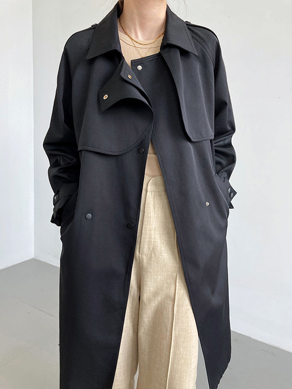 Casual Mid-Length Coat With Belt