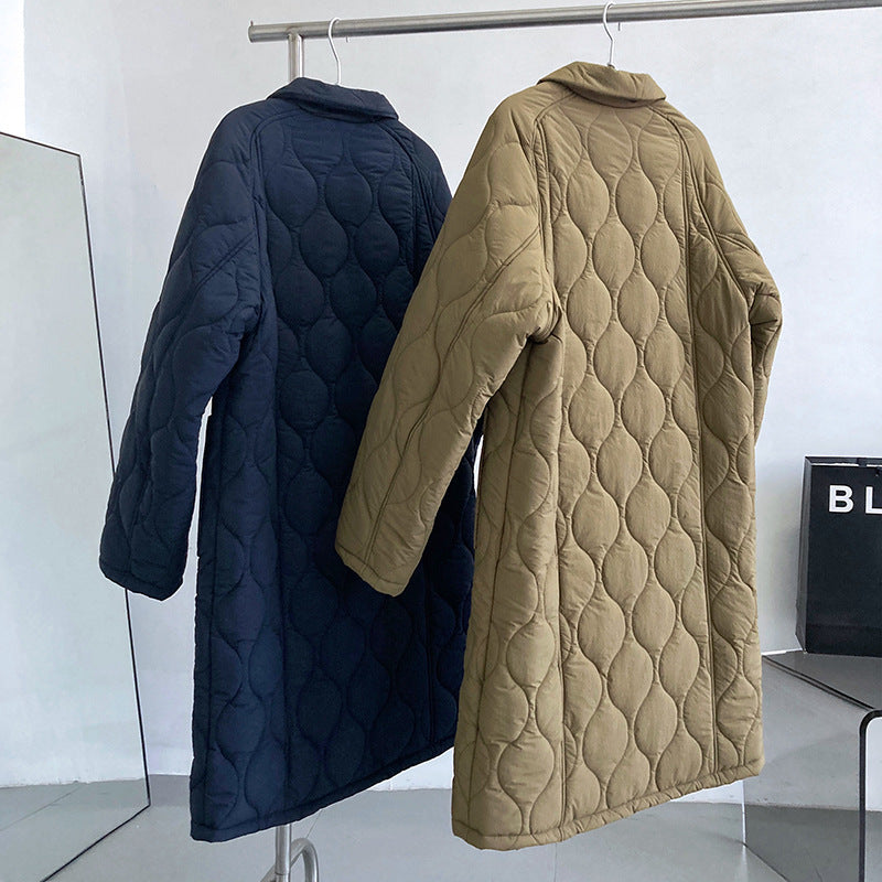 Leisure Long Rhombus Loose Coat