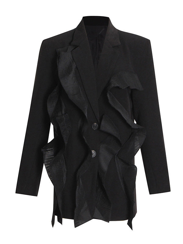 Roomy Lace Split-Joint Lapel Collar Suit