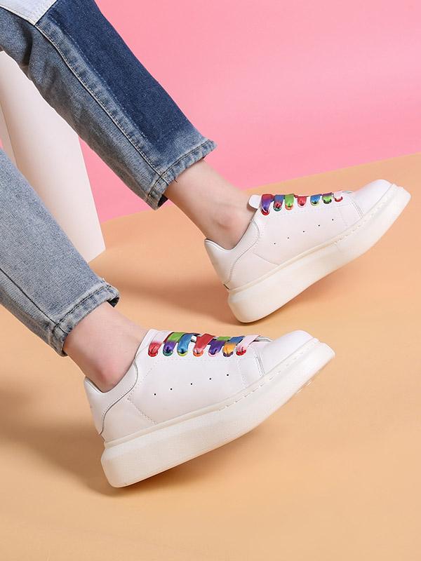 Colorful Lace-Up Casual Shoes