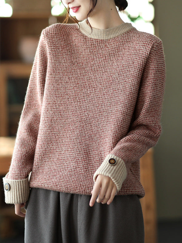 Solid Color Loose Pullover Sweater