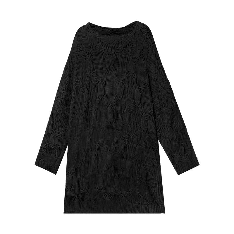 Loose Long Sleeve Solid Color Knitted Sweater