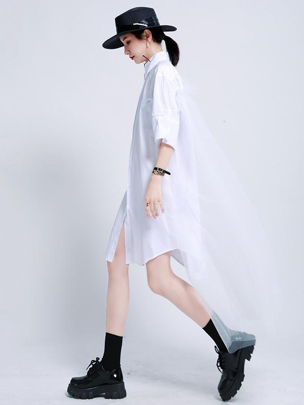 Urban Detachable Yarn Shirt Dress