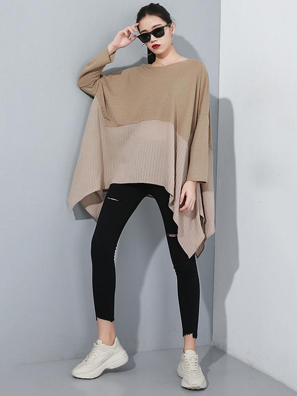 Loose Split-joint Cropped Blouses