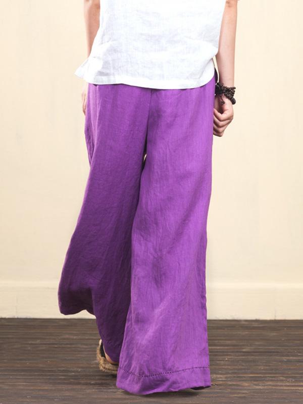 Vintage Linen Drape Wide Leg Pants