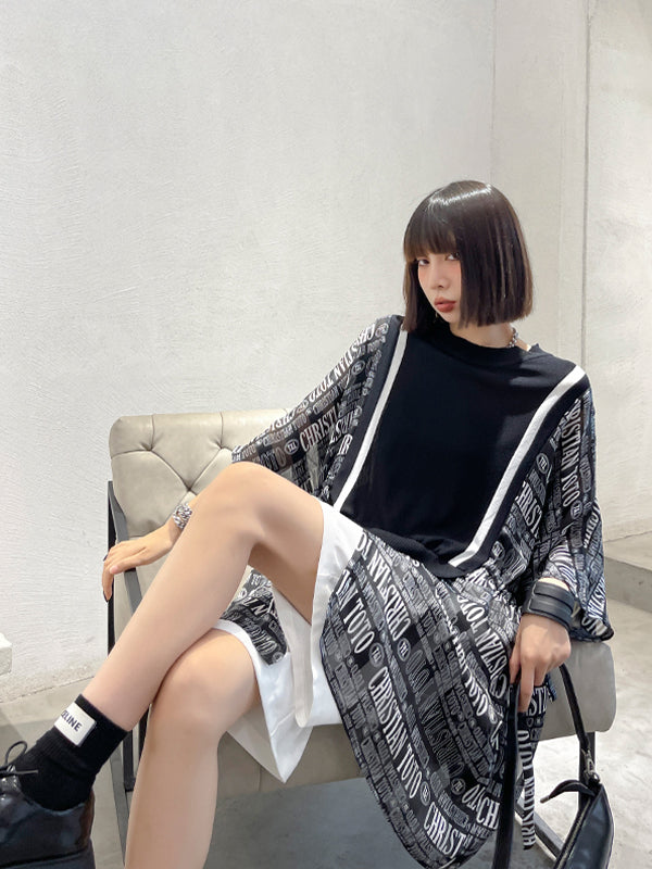 Stitching Waist Loose Slimming Long Sleeve T-Shirt