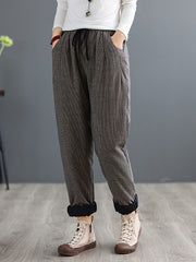 Plaid Loose Waist Casual Pants