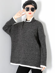 Women High Neck Pullover Casual Sweater