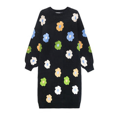 Padded Long Loose-Fitting Floral Dress