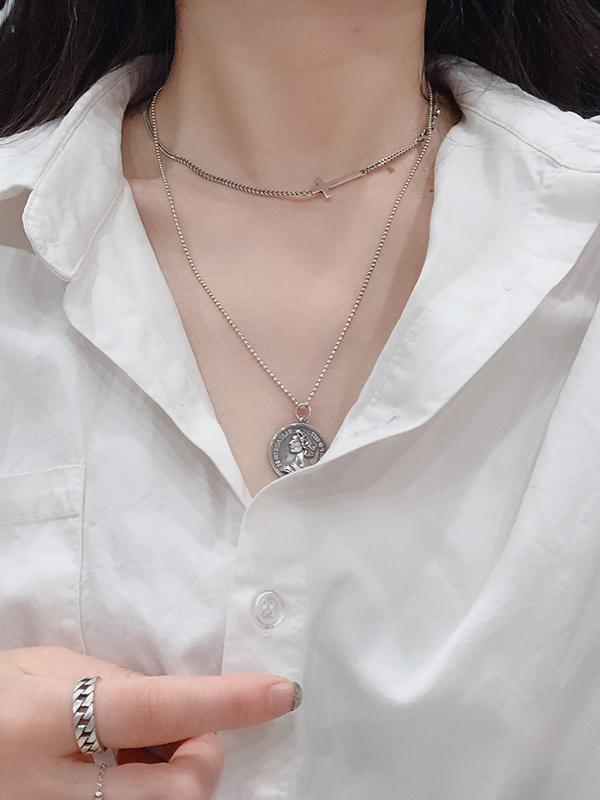 Simple Silvering Necklace