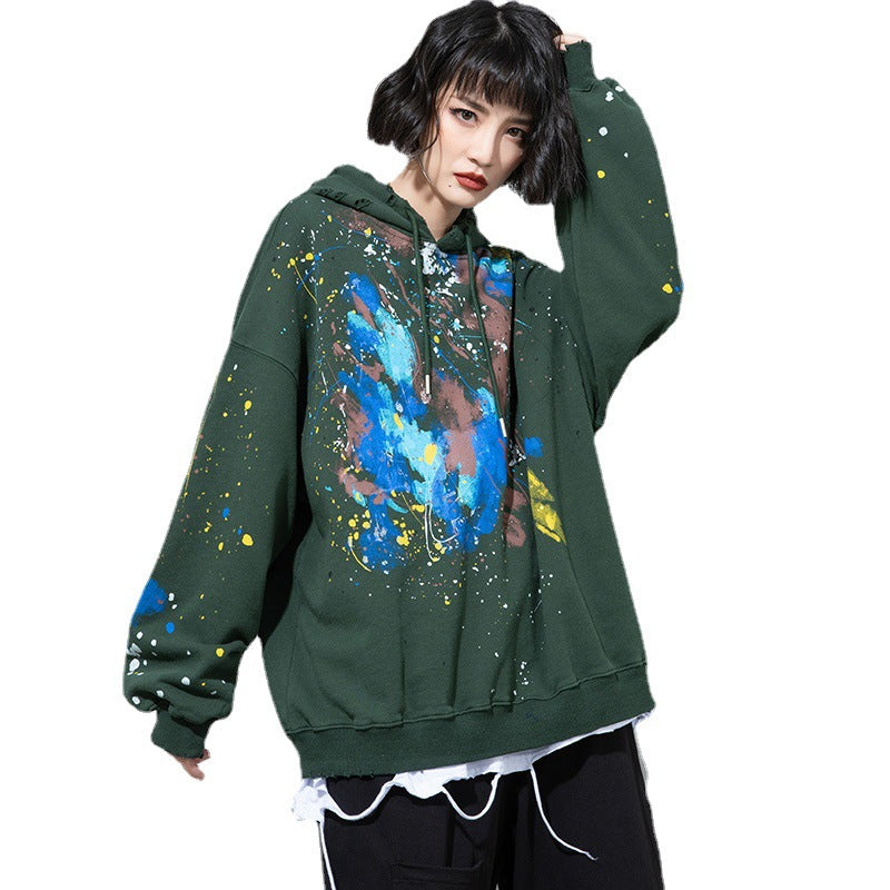 Women's Hooded Printed Fleece Sweatshirt