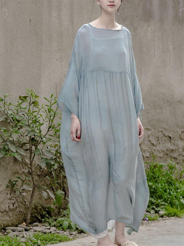 Soft  Mulberry Fuschia  Pure Color Long Dress