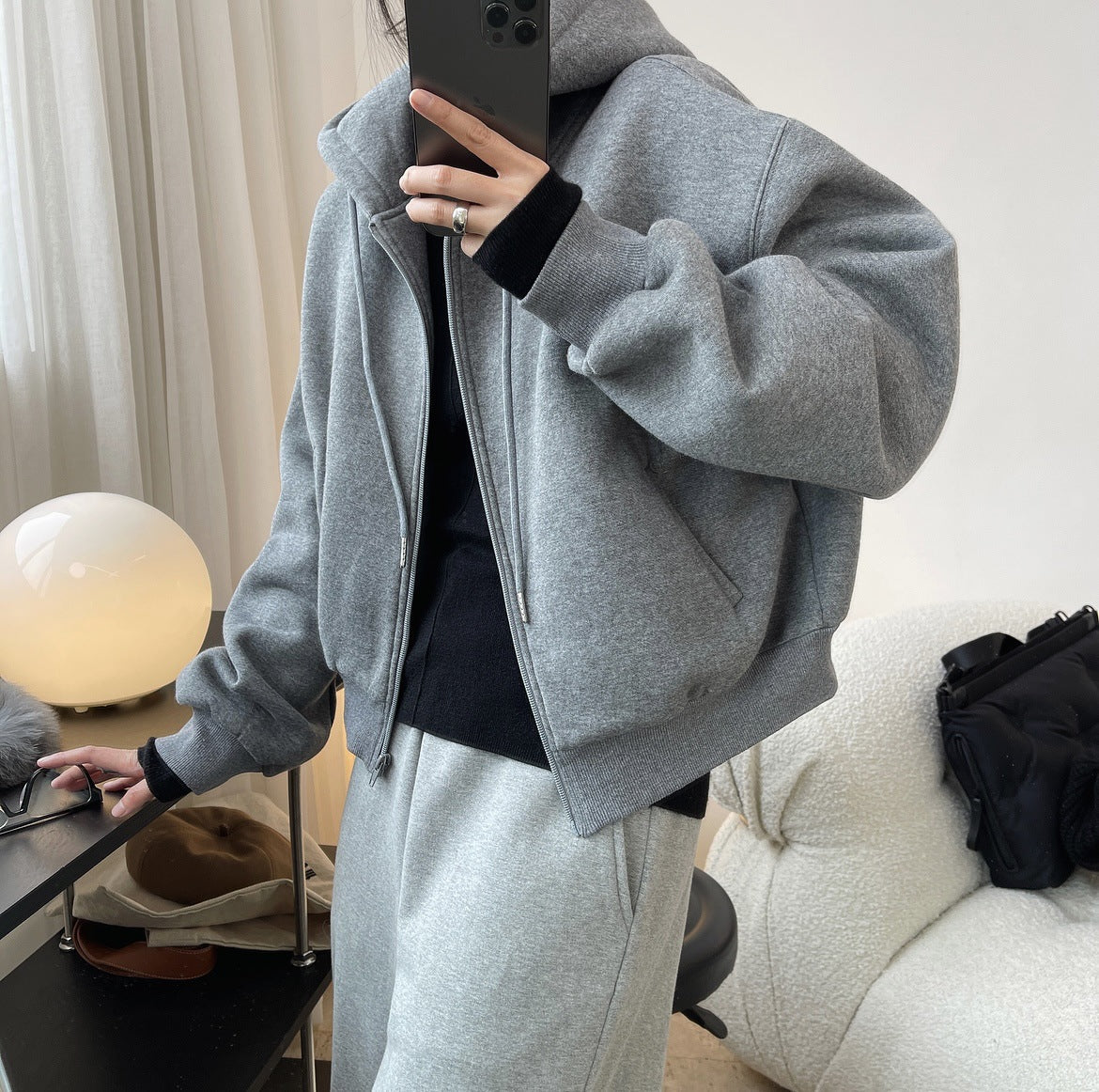Casual Thicken Solid Color Zipper Sport Outwear