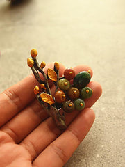 Vintage Tree Leaves Fruits Brooch&Necklace