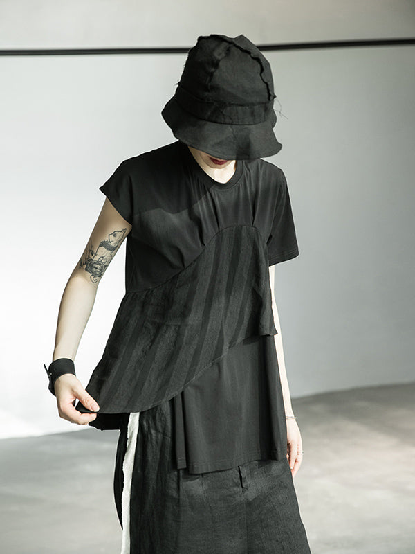 Original Solid Split-Joint T-Shirts Tops