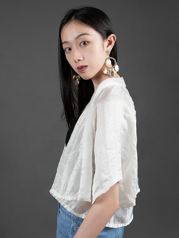 100% Silk Original Comfort Jacquard Sun-protection Shirt Top