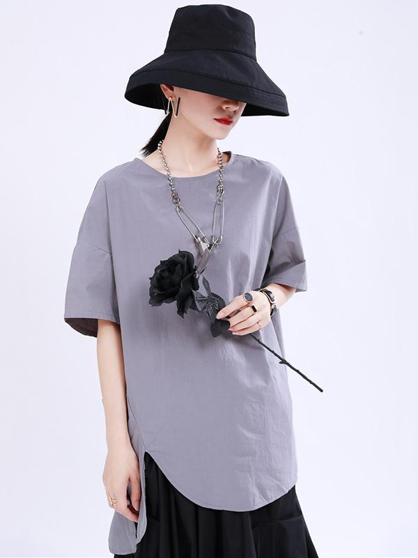 Loose Back Cropped Cotton T-Shirts