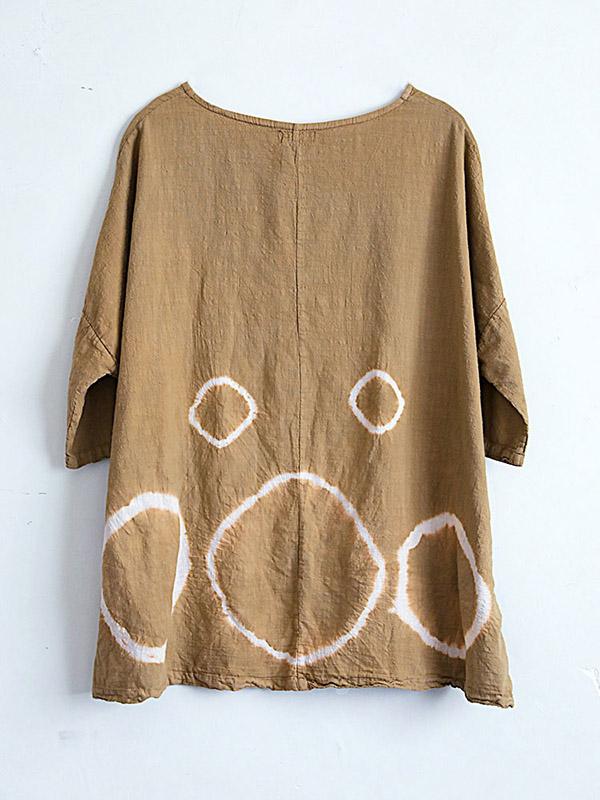 Loose Tie-Dyed Long-Sleeve Round Neck T-Shirt