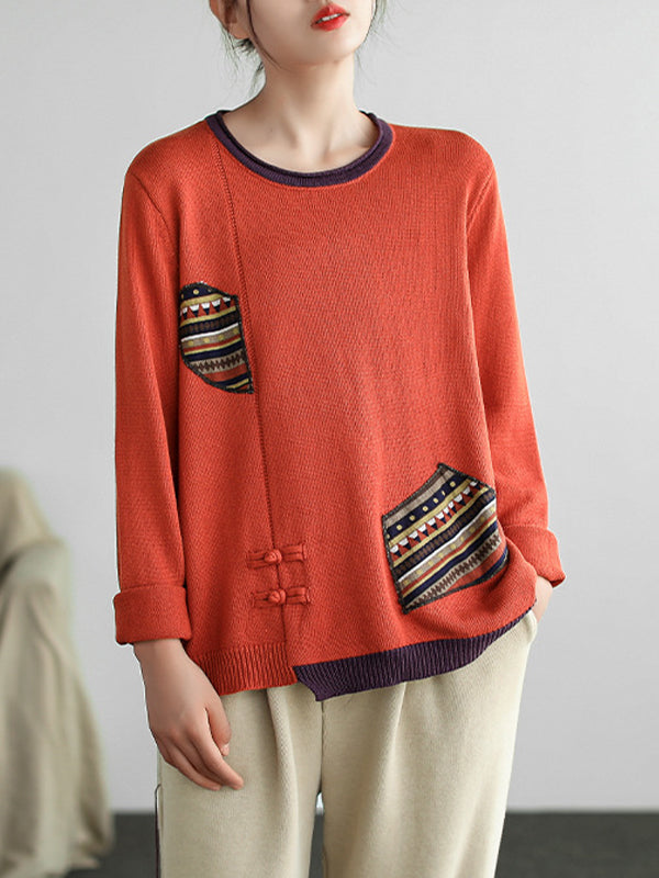 Retro Printed Loose Versatile Sweater