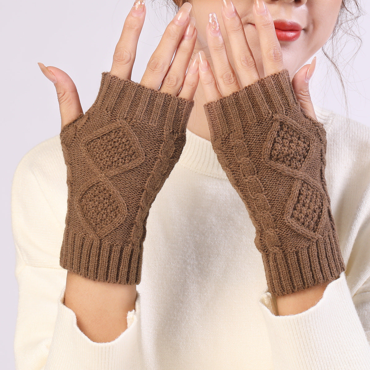 Retro Plaid Half Fingerless Gloves