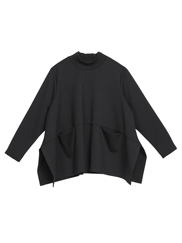 Black Long Sleeves Roomy T-Shirt