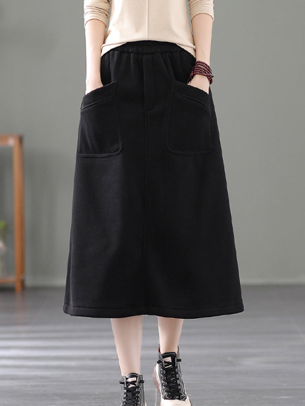 Retro Loose Thicken Knitted Skirt