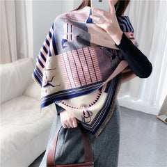 Imitated Cashmere Printed Long Warm Scarf