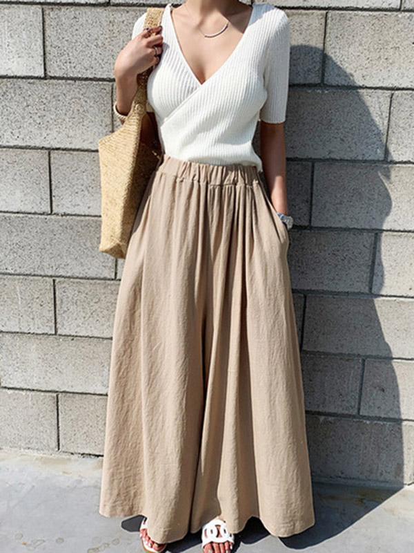 Loose Wide-leg Linen Pants