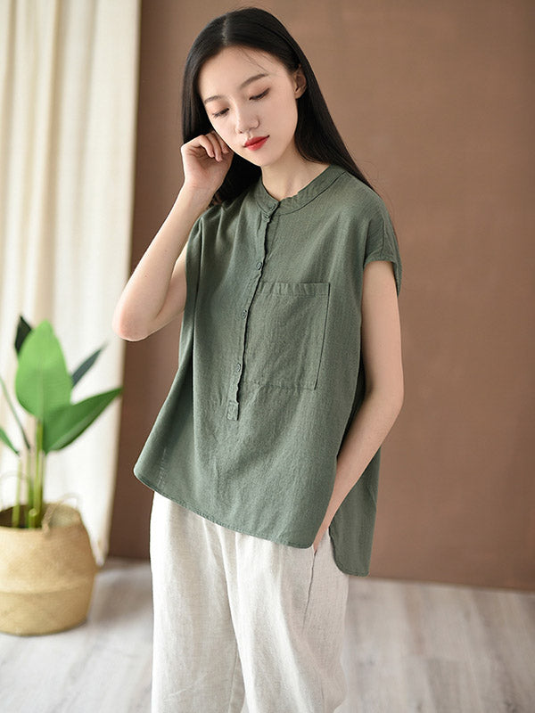 Original Round-Neck Solid T-Shirts Tops