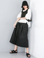 Three Piece Original Solid Vest& T-Shirt&Wide Leg Shorts