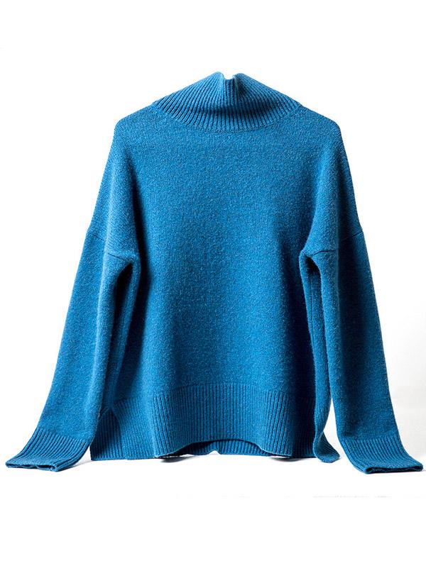 Solid Color Loose Turtleneck Sweater